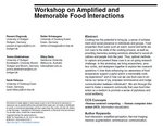 Workshop on Amplified and Memorable Food Interactions