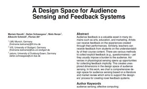 A Design Space for Audience Sensing and Feedback Systems