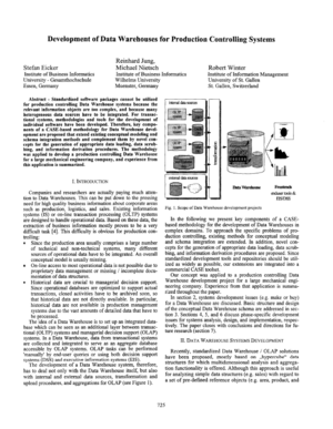 Development of Data Warehouses for Production Controlling Systems